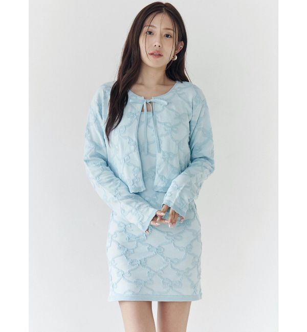 CALNAMUR「リボンジャガードカーディガン」|カーディガン|