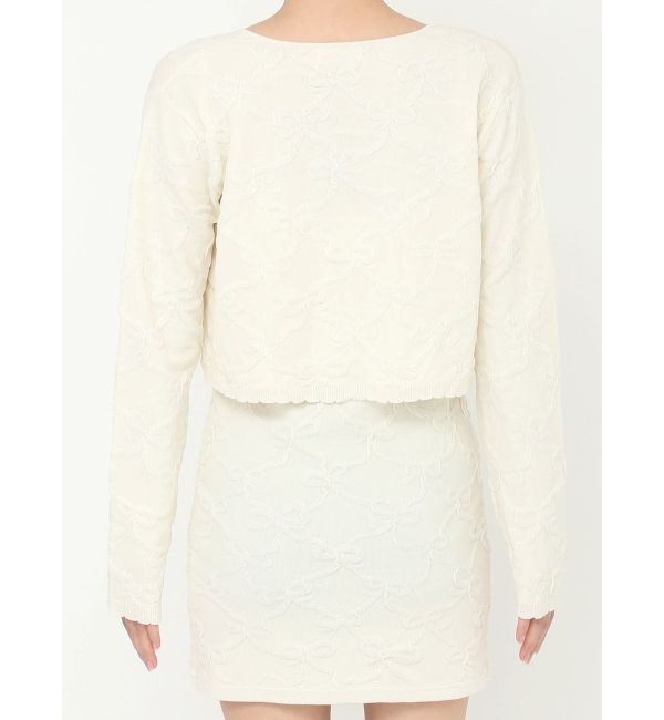 CALNAMUR「リボンジャガードカーディガン」|カーディガン|