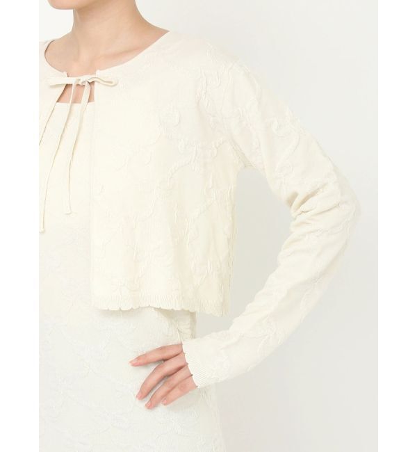 CALNAMUR「リボンジャガードカーディガン」|カーディガン|