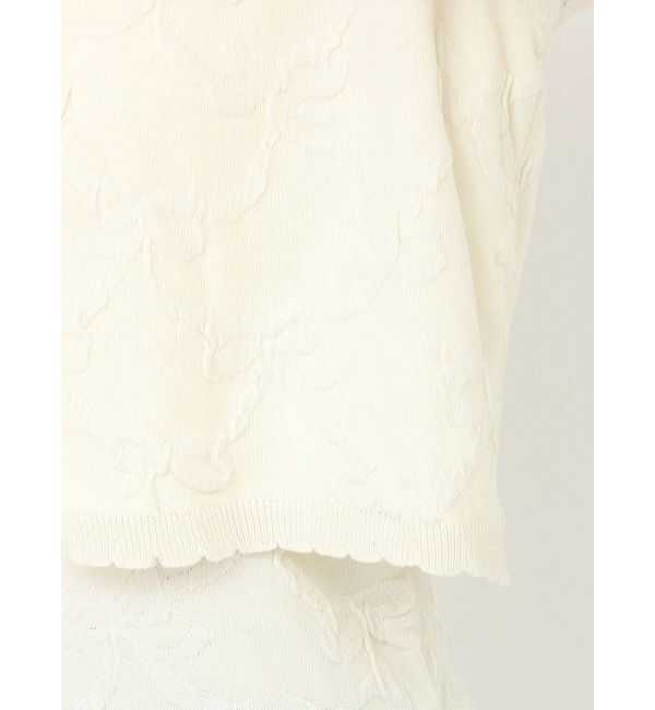 CALNAMUR「リボンジャガードカーディガン」|カーディガン|