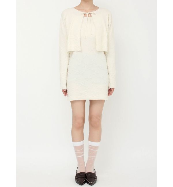 CALNAMUR「リボンジャガードカーディガン」|カーディガン|