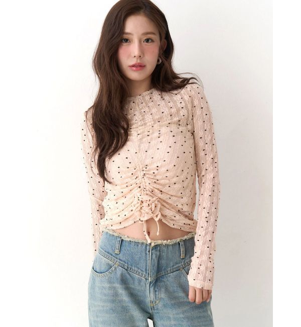 CALNAMUR「ドットフラワージャカードトップス」|Tシャツ・カットソー|