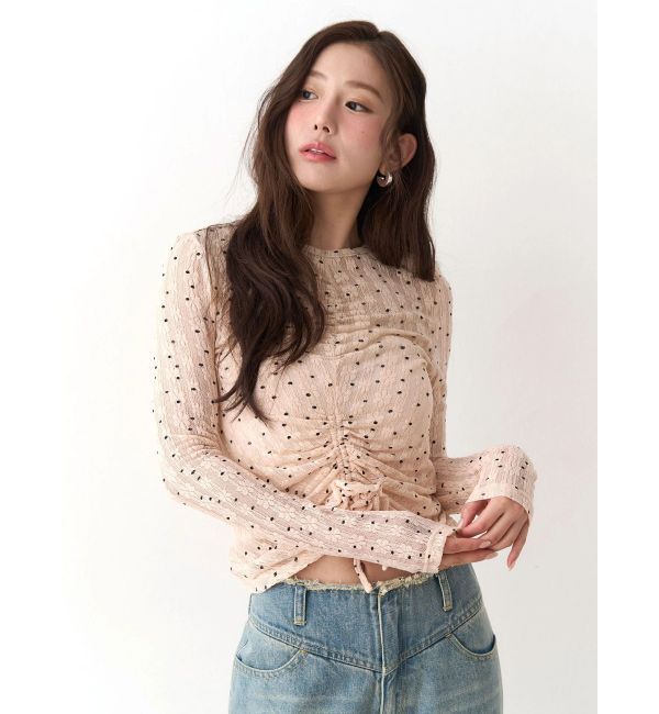CALNAMUR「ドットフラワージャカードトップス」|Tシャツ・カットソー|