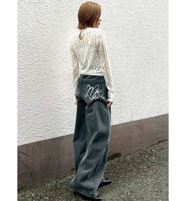 CALNAMUR「ドットフラワージャカードトップス」|Tシャツ・カットソー|