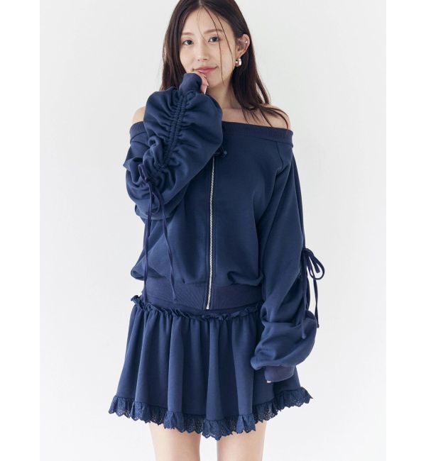 CALNAMUR「フロントジップオフショルスウェット」|Tシャツ・カットソー|