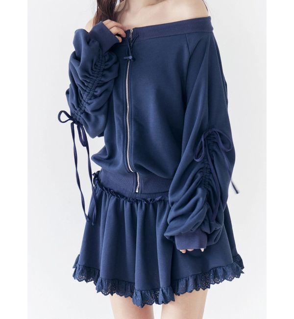 CALNAMUR「フロントジップオフショルスウェット」|Tシャツ・カットソー|