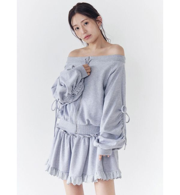 CALNAMUR「フロントジップオフショルスウェット」|Tシャツ・カットソー|