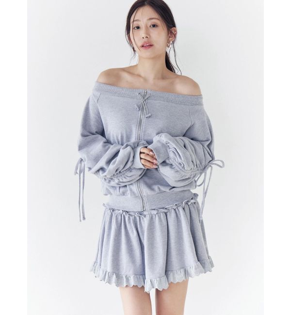 CALNAMUR「フロントジップオフショルスウェット」|Tシャツ・カットソー|