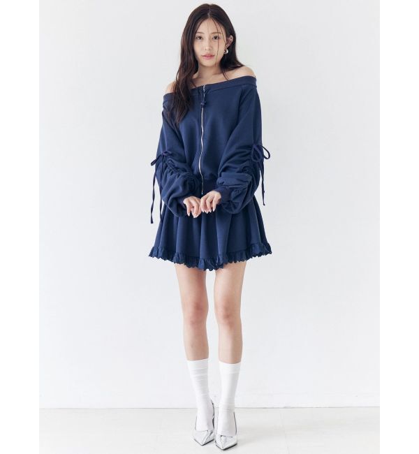 CALNAMUR「フロントジップオフショルスウェット」|Tシャツ・カットソー|