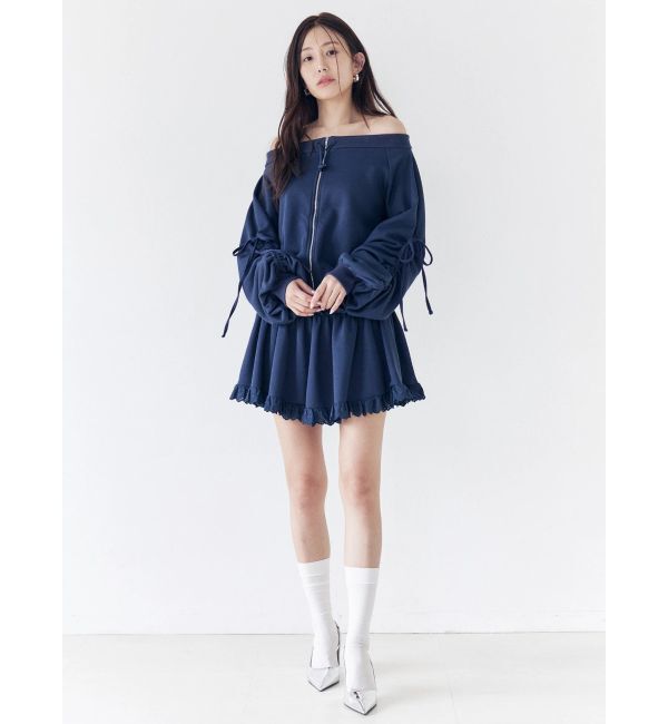 CALNAMUR「フロントジップオフショルスウェット」|Tシャツ・カットソー|