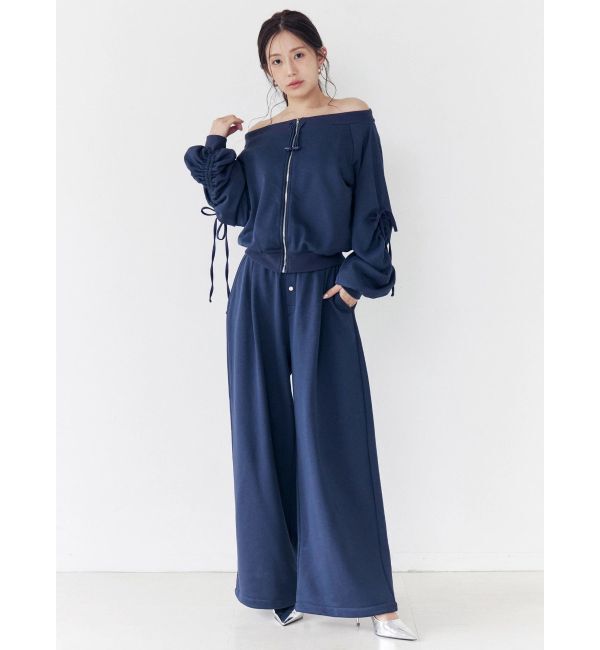 CALNAMUR「フロントジップオフショルスウェット」|Tシャツ・カットソー|