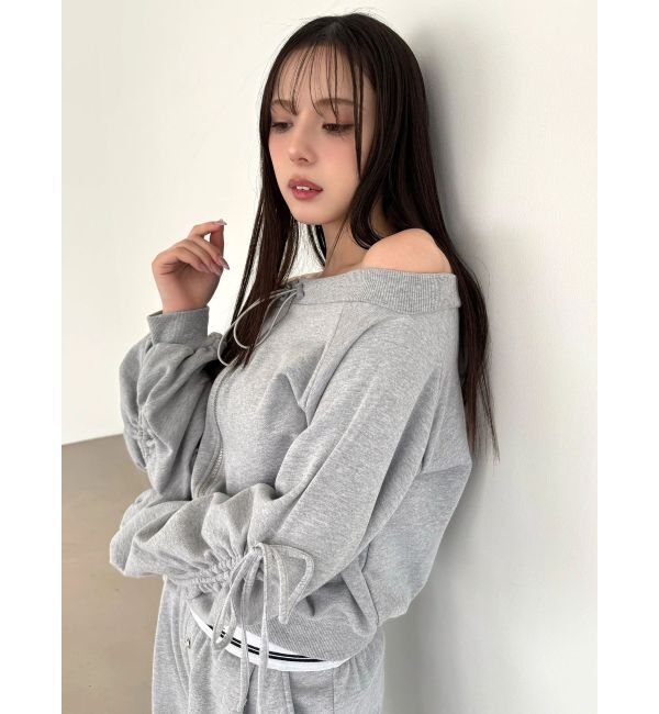 CALNAMUR「フロントジップオフショルスウェット」|Tシャツ・カットソー|