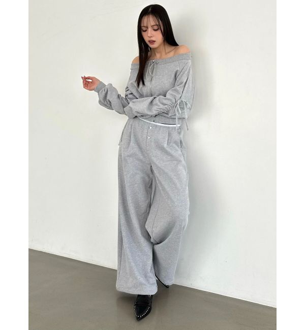 CALNAMUR「フロントジップオフショルスウェット」|Tシャツ・カットソー|