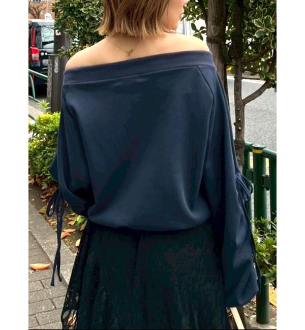 CALNAMUR「フロントジップオフショルスウェット」|Tシャツ・カットソー|