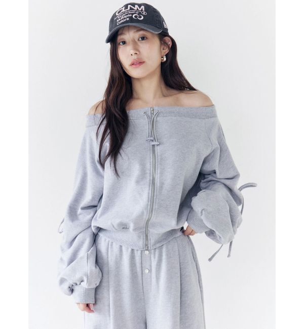CALNAMUR「フロントジップオフショルスウェット」|Tシャツ・カットソー|