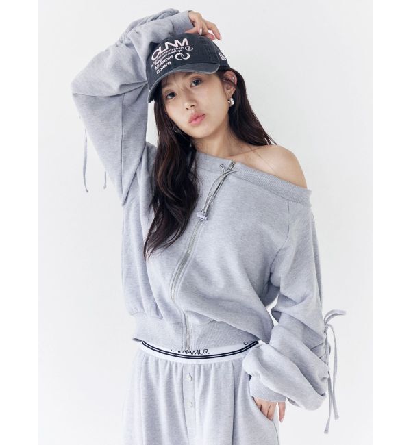 CALNAMUR「フロントジップオフショルスウェット」|Tシャツ・カットソー|