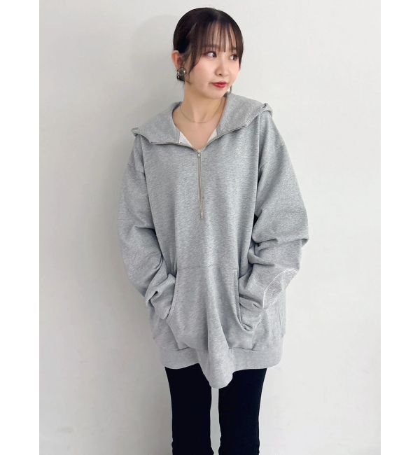 dazzlin「【吉田朱里】ストーンアートハーフジップフーディ」|パーカー|