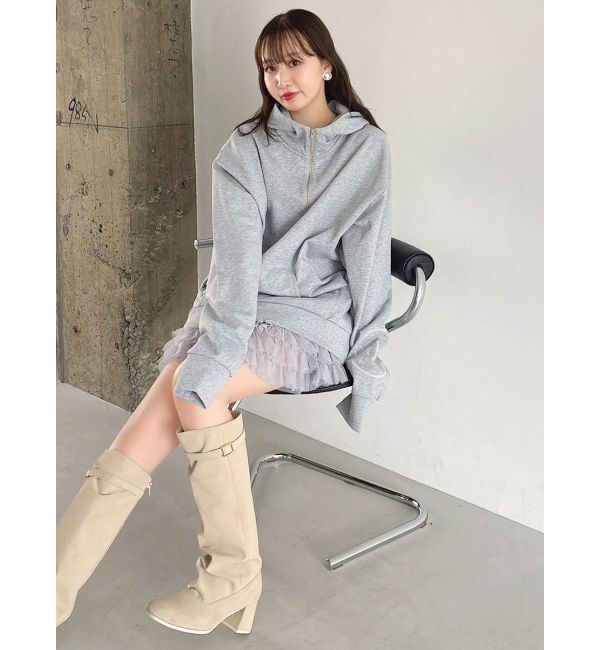 dazzlin「【吉田朱里】ストーンアートハーフジップフーディ」|パーカー|