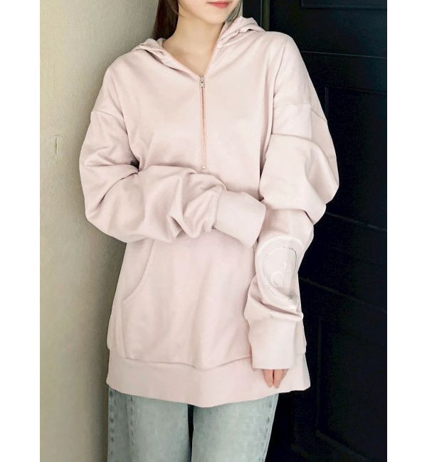 dazzlin「【吉田朱里】ストーンアートハーフジップフーディ」|パーカー|