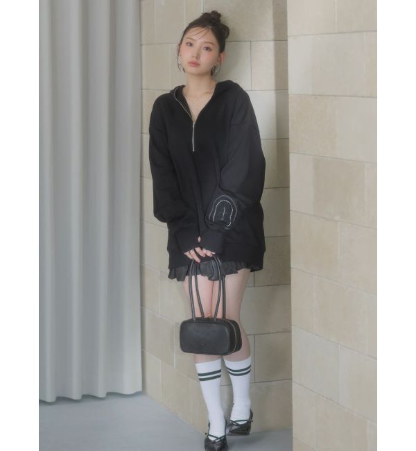 dazzlin「【吉田朱里】ストーンアートハーフジップフーディ」|パーカー|