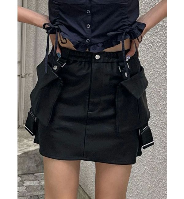 EMODA「ハングベルトカーゴスカート」|スカート|ブラック
