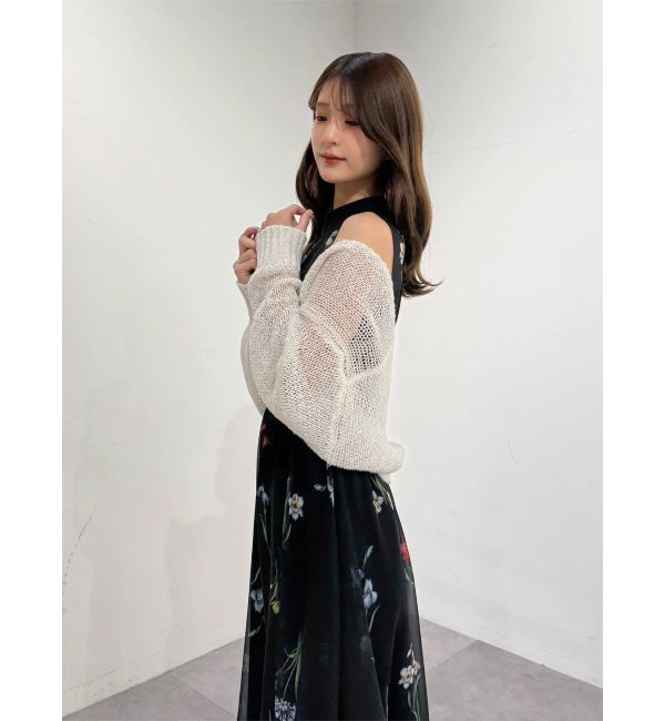 MERCURYDUO「透かし編みラメ混ボレロカーディガン」|カーディガン|