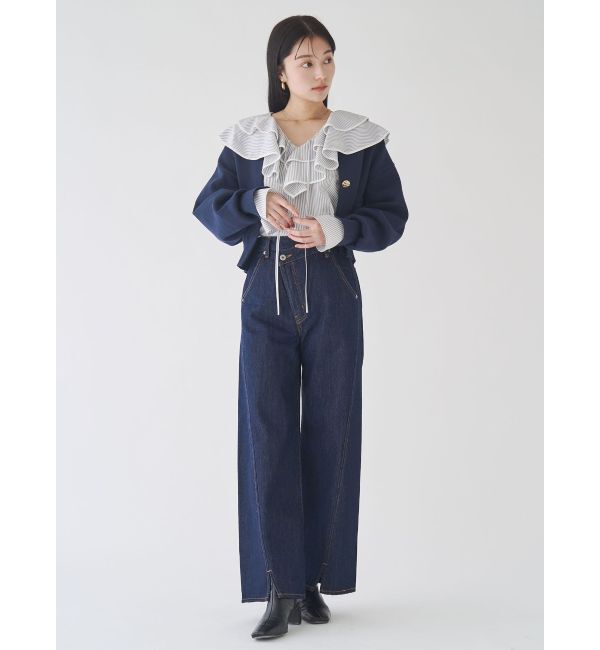 LAGUNAMOON「ワイドフレアデニムパンツ」|デニム|