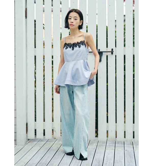 LAGUNAMOON「ワイドフレアデニムパンツ」|デニム|