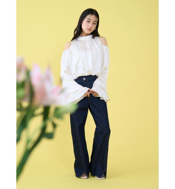 LAGUNAMOON「ワイドフレアデニムパンツ」|デニム|