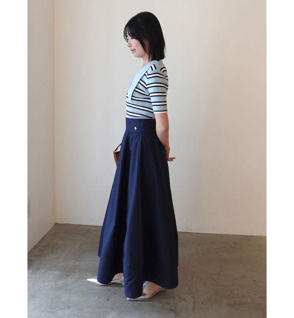 LAGUNAMOON「ヘムレイヤードビッグカラーポロニットプルオーバー」|ニット・セーター|