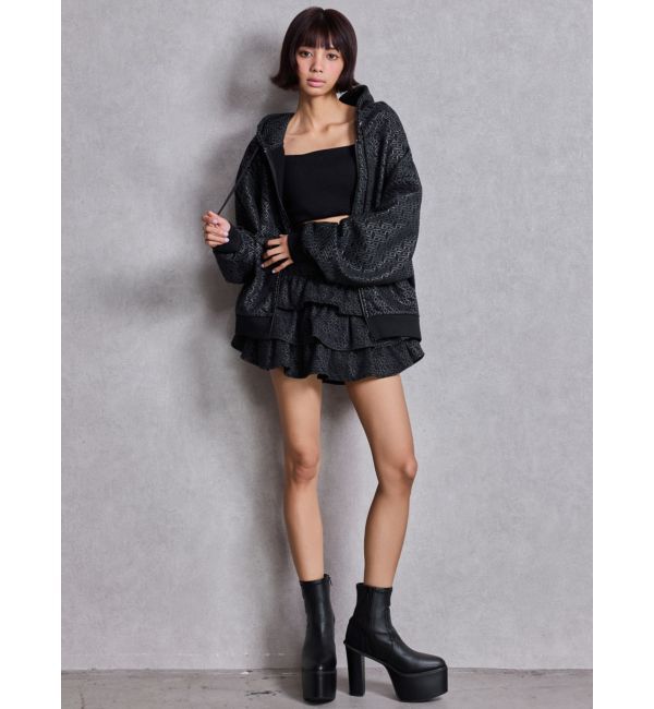 GYDA「GG chain glitter print BIGパーカー」|パーカー|