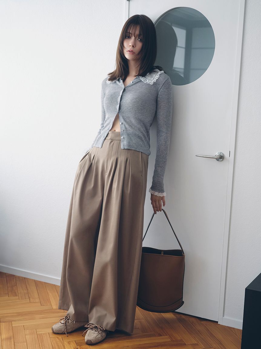 FRAY I.D「レースカラーニットカーディガン」|カーディガン|