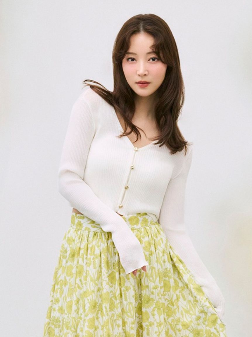 FRAY I.D「シルクコットンクロップドリブニットカーディガン」|カーディガン|WHT