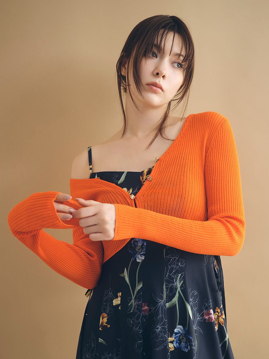 FRAY I.D「シルクコットンクロップドリブニットカーディガン」|カーディガン|