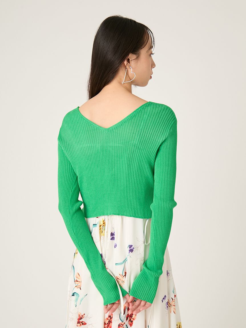 FRAY I.D「シルクコットンクロップドリブニットカーディガン」|カーディガン|