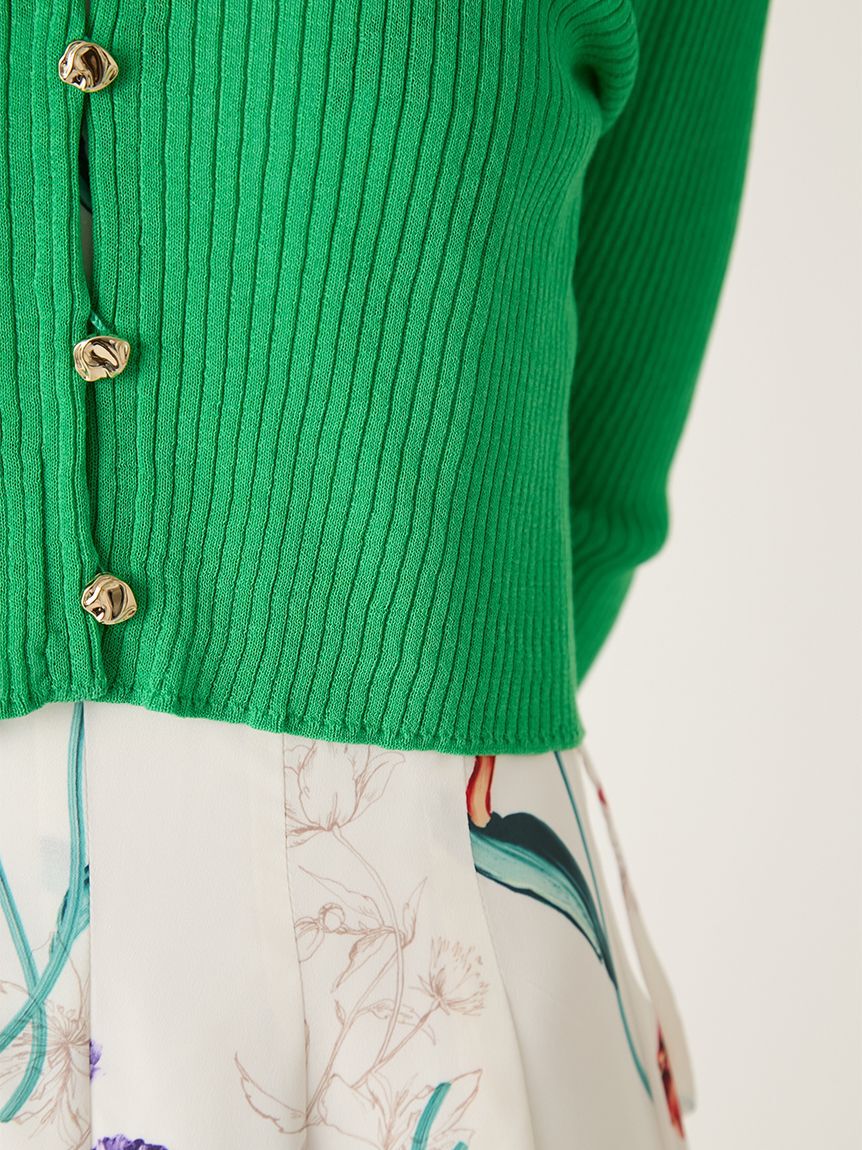 FRAY I.D「シルクコットンクロップドリブニットカーディガン」|カーディガン|