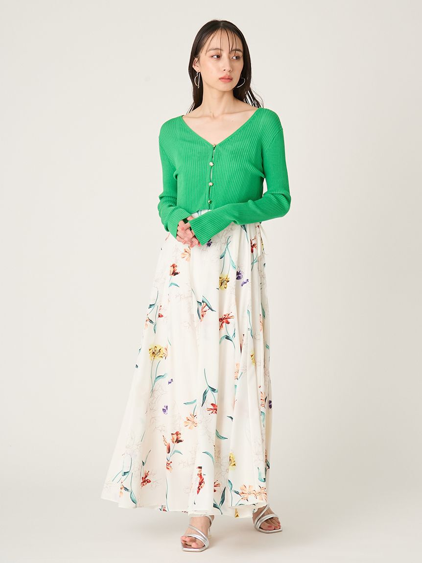 FRAY I.D「シルクコットンクロップドリブニットカーディガン」|カーディガン|