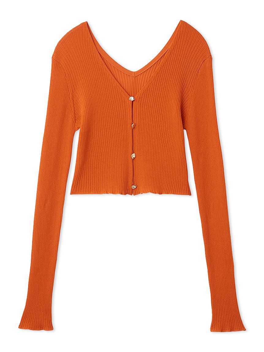 FRAY I.D「シルクコットンクロップドリブニットカーディガン」|カーディガン|