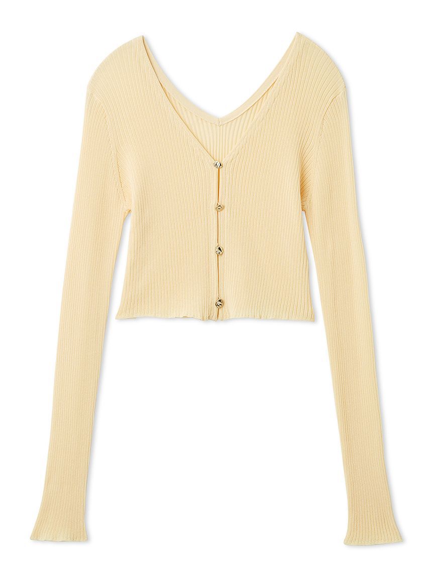 FRAY I.D「シルクコットンクロップドリブニットカーディガン」|カーディガン|