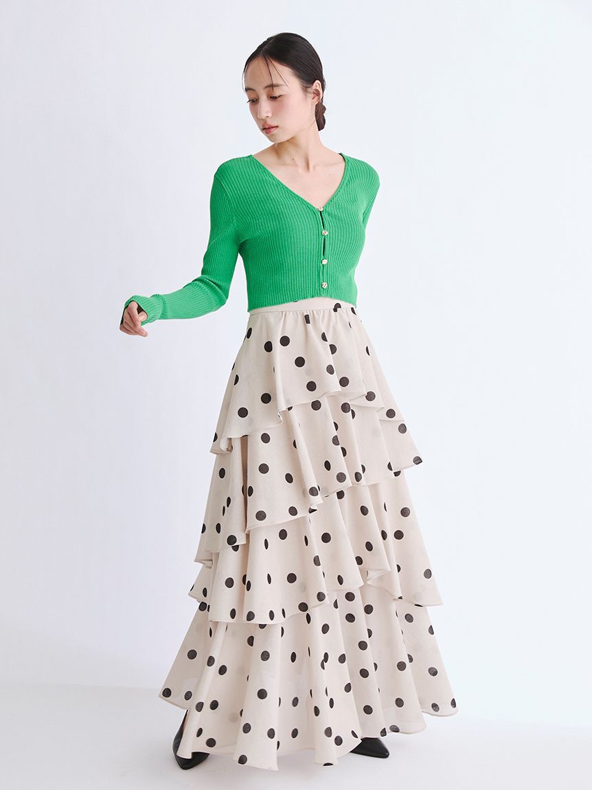 FRAY I.D「シルクコットンクロップドリブニットカーディガン」|カーディガン|