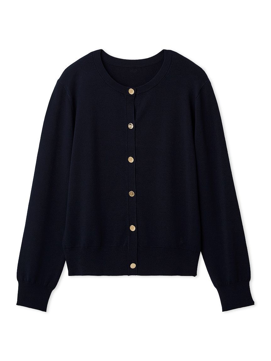 FRAY I.D「シルクブレンドクルーネック金釦ニットカーディガン／ウォッシャブル」|カーディガン|