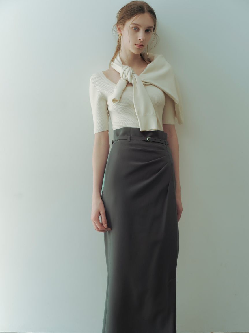 FRAY I.D「シルクブレンドクルーネック金釦ニットカーディガン／ウォッシャブル」|カーディガン|