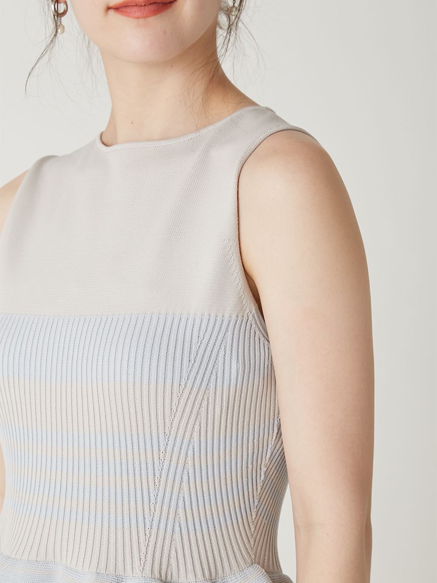 FRAY I.D「ホールガーメントペプラムニットワンピース／ウォッシャブル」|ワンピース|