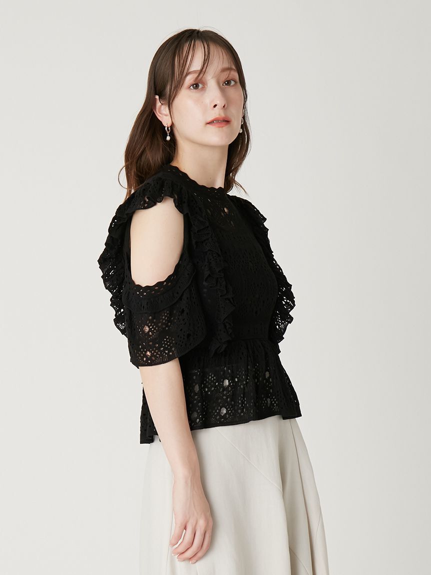 FRAY I.D「アイレットペプラムニットプルオーバー」|ニット・セーター|