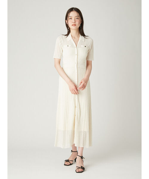 FRAY I.D「アイレットレースニットワンピース」|ワンピース|WHT
