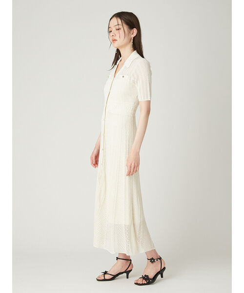 FRAY I.D「アイレットレースニットワンピース」|ワンピース|