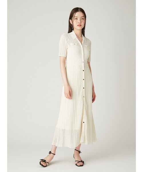 FRAY I.D「アイレットレースニットワンピース」|ワンピース|