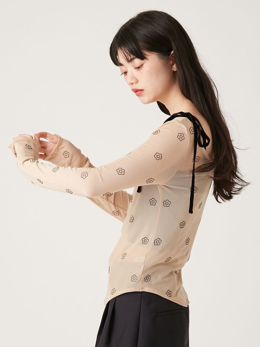 LILY BROWN「【LILY BROWN&times;MARY QUANT】デイジー柄シアーチュールトップス」|Tシャツ・カットソー|