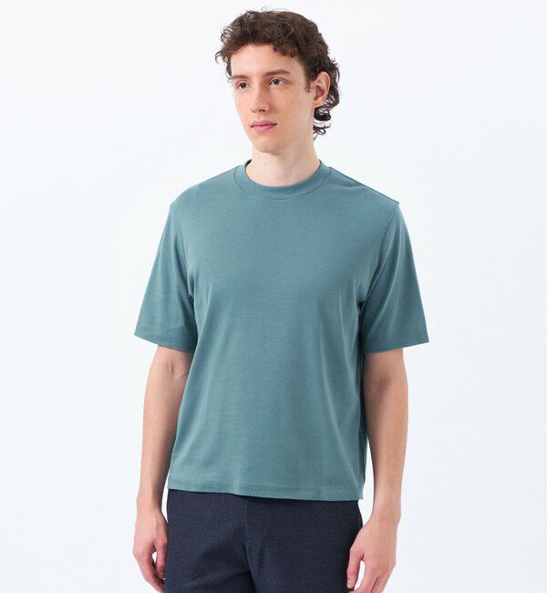 MACKINTOSH PHILOSOPHY「18Gコットン天竺 クルーネックニットTシャツ」|ニット・セーター|ブルー