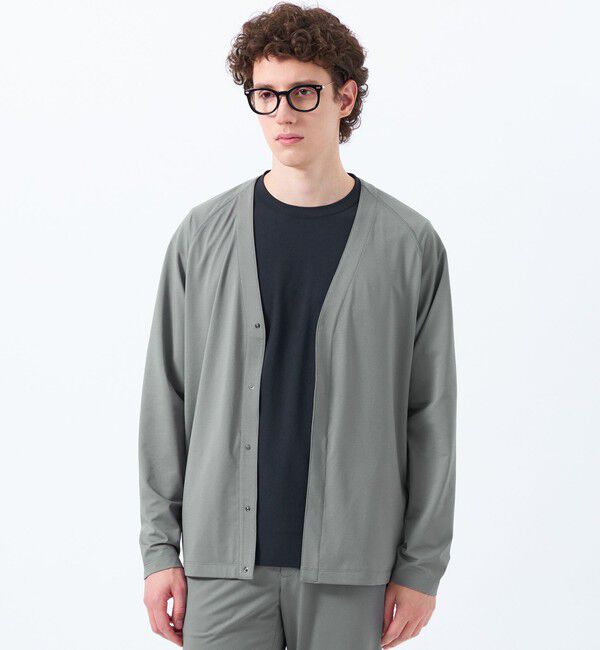 MACKINTOSH PHILOSOPHY「ドライフラットストレッチ ハイパーストレッチメッシュ カーディガン」|ブルゾン・スタジャン|チャコールグレー